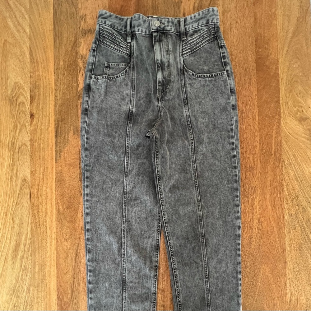 Isabel Marant Henoya Gray Acid Wash Jeans FR38
